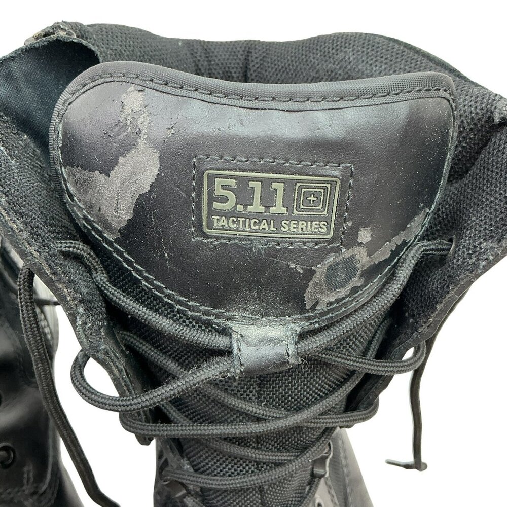 5.11 Tactical Series ATAC 8" Side Zip Combat Boots Mens 13 Leather Nylon Black - Picture 13 of 14